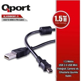 Resim QPORT Q-USBKM1.5 1,5m 5PIN KAMERA---USB2.0 ŞARJ 