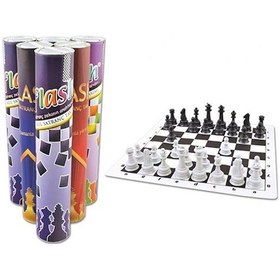 Resim Star Oyun Flash Rulo Silindir Satranç Seti Büyük Boy Beyaz - Siyah 