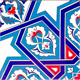 Resim Armada Çini 20x20 Cm Ac 72 Selçuk Yıldızı Geometrik Çini Karo 