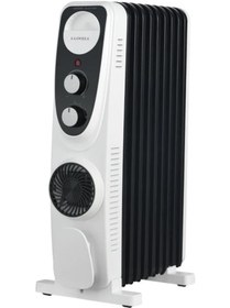 Resim Luxell Lux09-fp-bw 9 Dilim 2400 Watt Turbo Fanlı Yağlı Radyatör Siyah-Kod 9005-76 Cm (9 Dilim 