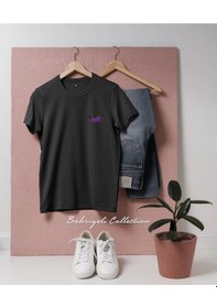 Resim Bahriyeli Collection Oversize Black Sabbath Mor Yaz - Tasarımlı Unisex T-shirt Siyah 