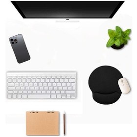 Resim Siyah Bilek Destekli Ergonomik Jel Kaymaz Taban Mouse Pad 