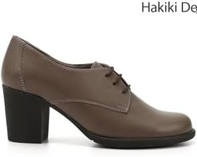 Resim GÖNDERİR Kadın Bağcıklı Orta Kalın Topuklu Hakiki Deri Oxford Ayakkabı GDZA13424135 