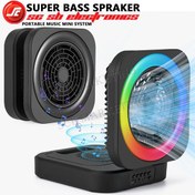 Resim Delxo Bluetooth Hoparlör, Led Masa Gece Lambası, Ofis İçin Masa Üstü Vantilatörleri, Taşınabilir Kablosuz Hoparlörler, Fm Radyo Hoparlörü, Ev Kampı Ve Yürüyüş Hafta Sonu Siyah 