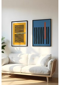 Resim Huhuli Ahşap Siyah Çerçeveli 2 Parça Set Tablo Huhu128 