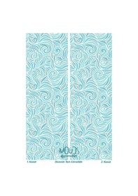 Resim Turqua Desenli Süet Oturma Odası Salon Fon Perde Dijital Baskılı Ekstrafor Büzgü 2 Kanat Prd-1093 Çok Renkli 