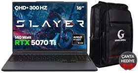 Resim Game Garaj Slayer R9T-5070Ti C3 AMD Ryzen 9 9955HX 32GB RAM 2TB SSD RTX5070Ti 16" QHD IPS 300Hz FreeDOS Gaming Laptop 