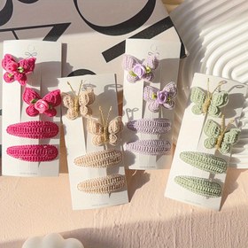 Resim 4'lü Set El Yapımı Kelebek Saç Tokası Moda Aksesuarları 