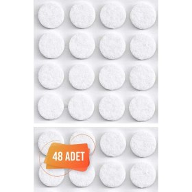Resim Tek Aksesuar Yapışkanlı Mobilya Masa Sandalye Parke Zemin Ayak Koruyucu Kaydırmaz Keçesi 20 mm (48'li Paket) 