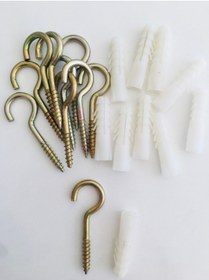 Resim Asenya Açık Piton Kanca Vida Ve Dübel 10 Adet Piton Vida Avize Kancası Ve Dübel 