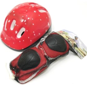 Resim Top Rock Store Kırmızı Kask Dizlik Dirseklik Eldiven Koruyucu Set PS501 
