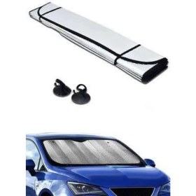 Resim Venüs Shopping Güneşlik Koruyucu Metalize Perde Oto Araç Araba Güneşliği Ön Cam İçin Standart Ebat 