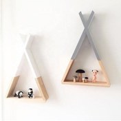 Resim EMTA Beyaz Gri Kızılderili Raf Ahşap Kitaplık Montessori 55*32*8 Cm 