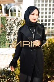 Resim Tüy süslemeli günlük Ferace - 4XL 
