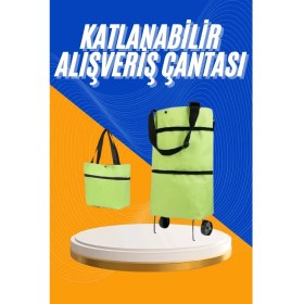 Resim Fırsatkolik Alışveriş Çantası Katlanabilir Pazar Arabası Tekerlekli Pazar Arabası Katlanabilir 
