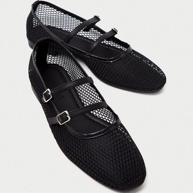 Resim Mubiano Mbsr2121-s File Detaylı Çift Bantlı Kadın Siyah Babet Siyah 