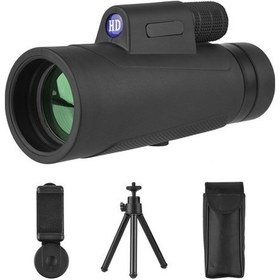 Resim 12x42 Hd Monoküler Teleskop - Fmc Kaplamalı, Su Geçirmez, Tripod Ve Telefon Tutucu İle 
