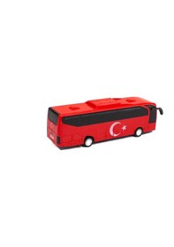 Resim Oyuncak Otobüs Sürtmeli Kırmızı 22 Cm 