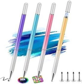 Resim m.tk moveteck Stylus Kalem, Tüm Cihazlar ile Uyumlu, iPad, Samsung, Tablet, 4'lü Set, Pembe, Mor, Mavi, Sarı 