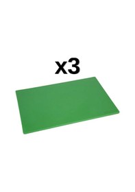 Resim 3'lü Türkay 40x30x2 Cm Polietilen Kesme Tahtası Kesim Levhası Yeşil 4726 