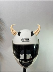 Resim Motor & Motosiklet Bej Viking Boynuz Kask Dış Aksesuarı Diğer 