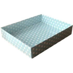Resim Asetat Kapaklı Karton Kutu 12X15X3 25 Adet Puantiyeli Mavi N11.9107 