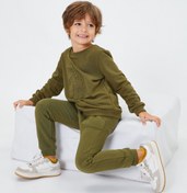 Resim Erkek Bebek Basic Jogger Eşofman Altı Şardonlu Beli Bağlamalı Cepli Pamuklu 