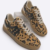 Resim Kadın Sneaker Bağcıklı Spor Ayakkabı Tiyone - Leopar 