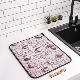 Resim Lidyahan Store Bulaşık Kurutma Matı Kurulama Bezi Örtüsü Tezgah Üstü Ped Mutfak Bulaşıklık Yıkanabilir 45X36 cm 