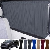 Resim Oto Pandami Opel Vivaro B 2014-2019 Uyumlu Gri Raylı Oto Perde Takımı 