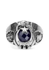 Resim Mavi Erkek Gümüş Yüzük 