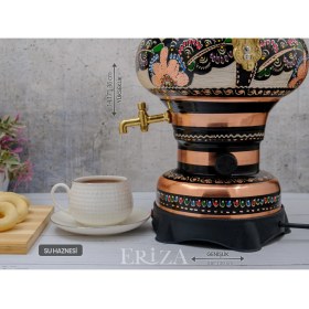 Resim Eriza 5.2 Litre 220V Elektrikli Işlemeli Bakır Semaver 