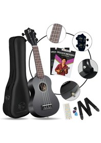 Resim Fourtune Nova UKS-21BK Gül Ağacı Siyah Soprano Ukulele Seti 