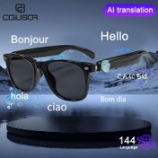 Resim COIUSOR Kablosuz Akıllı AI Çeviri Gözlükleri - 144 Dil, Müzik Çalma, Kablosuz Aramalar, Dahili Hoparlörler, Ses Asistanı, Android ve iOS ile Uyumlu, USB Şarj Edilebilir, Siyah, Kablosuz Gözlükler, Çoklu Dil İletişimi, Modern Gözlükler, Dayanıklı Gözlükler 
