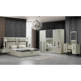 Resim mobilyabazari Tokyo Mdf Aytaşı Yatak Odası Takımı Çamaşırlık Ve Bench Hediyeli 