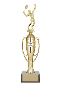 Resim Odak Kupa - Figürlü Kupalar - Tenis Erkek Figürlü Kupalar Fg-025 A - 39 Cm Altın - Beyaz 