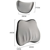 Resim Tongxida Araba Hafızalı Köpük Boyun Yastığı İpek Yastık Araba Koltuğu Servikal Yastık, Bel Pedi Gri 