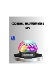 Resim Bluetooth Kontrollü Masaüstü Disko Topu Işığı Renkli Led Işık Gösterisi Ve Uzaktan Kumanda 