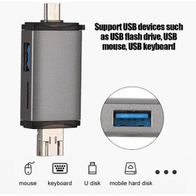 Resim Tf Kart/hafıza Kartı Hc /mmc İçin Kart Okuyucu Tip-c/usb/microusb Çıkışı Çok Fonksiyonlu 