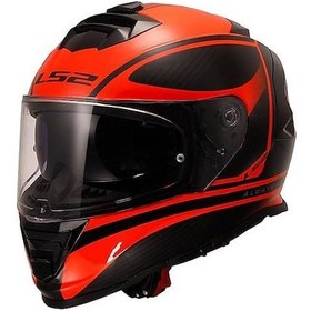 Resim Ls2 Storm 2 Dodger Kapalı Motosiklet Kaskı Neon Turuncu 