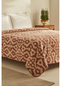 Resim Karaca Home Rina Tek Kişilik Pamuklu Battaniye Terracota 