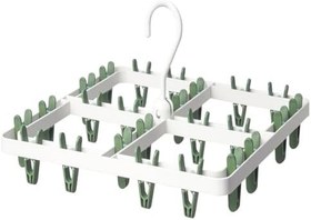 Resim Çamaşır kurutma askılığı, yeşil, 24 mandallı 