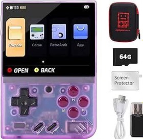 Resim Mıyo Mini Plus, 64G TF Kartlı Retro Elde kullanılır Oyun Konsolu, 10000'den Fazla Oyun Desteği, Saklama Kutulu 3,5 inç Taşınabilir Şarj Edilebilir Açık Kaynaklı Oyun Konsolu Emülatörü 