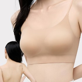 Resim 1 adet Kadınlar için Dikişsiz Sırtı Açık Push-Up Sütyeni - U-Şekilli X-Şekilli, Çıkarılabilir Pedler, Yüksek Destek, Kablosuz, Görünmez Askılar, Düz Renk, Push Up Sütyeni 