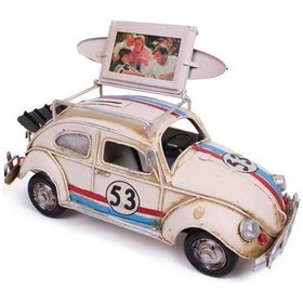 Resim Dekoratif Metal Araba Çerçeveli Ve Kumbaralı Hediyelik Çok Renkli 