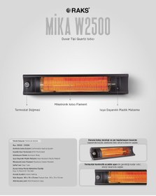 Resim Raks Mika W2500 Duvar Tipi Mikatronik Isıtıcı Termostatlı Aliminyum Gövde 