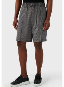 Resim Emporio Armani Erkek Short 3D1Pe2 1Npız F014 Siyah-Beyaz Siyah - Beyaz 