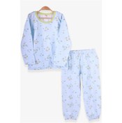 Resim Breeze Kız Bebek Pijama Takımı Çiçek Desenli Bebe Mavisi (9 Ay-3 Yaş) Breeze