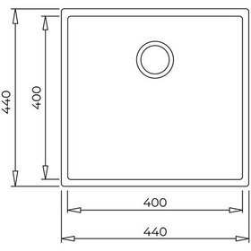 Resim Teka Square 40.40 Tg Tek Hazneli Tegranite + Eviye - Siyah - 115230025 