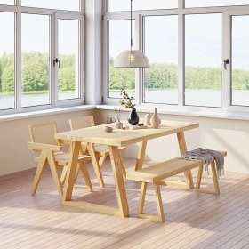Resim Timber's Team Lento- Ahşap Doğal Kütük Yemek / Toplantı / Çalışma Masası 